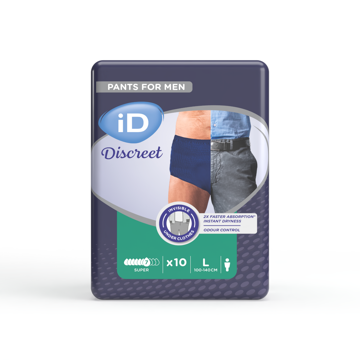Ontex - Culotte absorbante iD Discreet Pants for Men Super L - Sachet de 10 pièces - visuel 2