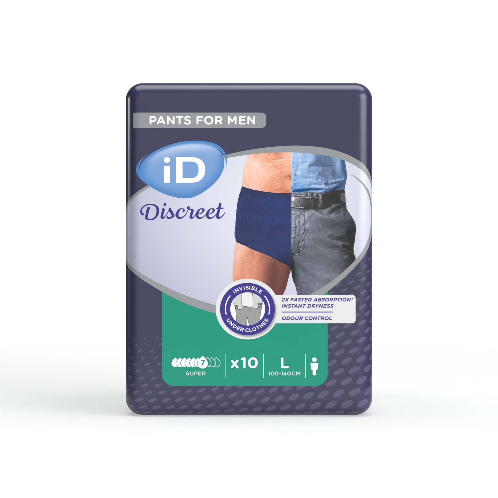 Ontex - Culotte absorbante iD Discreet Pants for Men Super L - Sachet de 10 pièces - visuel 2