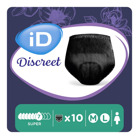 Ontex - Culotte absorbante iD Discreet Pants for Women Super L - Sachet de 10 pièces