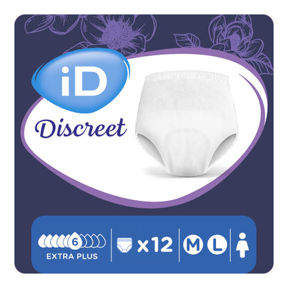 Ontex - Culotte absorbante iD Discreet Pants for Women Extra Plus M - Sachet de 12 pièces