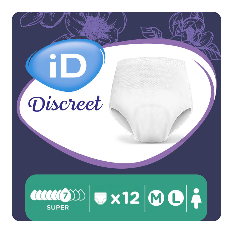 Ontex - Culotte absorbante iD Discreet Pants for Women Super M - Sachet de 12 pièces