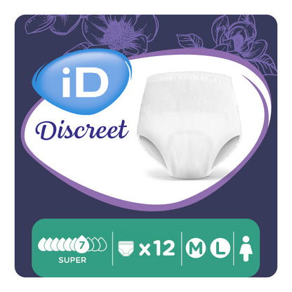 Ontex - Culotte absorbante iD Discreet Pants for Women Super M - Sachet de 12 pièces