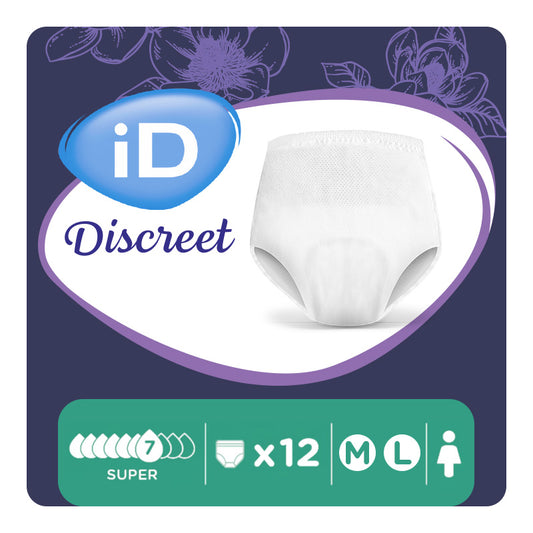 Ontex - Culotte absorbante iD Discreet Pants for Women Super M - Sachet de 12 pièces