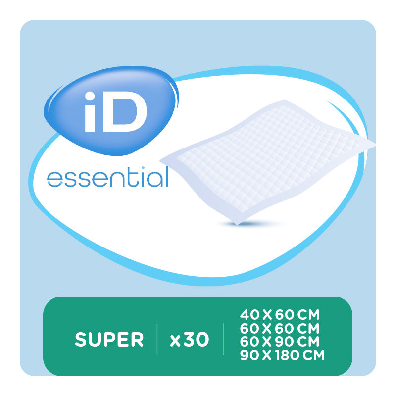 Ontex - Alèse absorbante iD Essential Underpads Super 40x60 - Sachet de 30 pièces