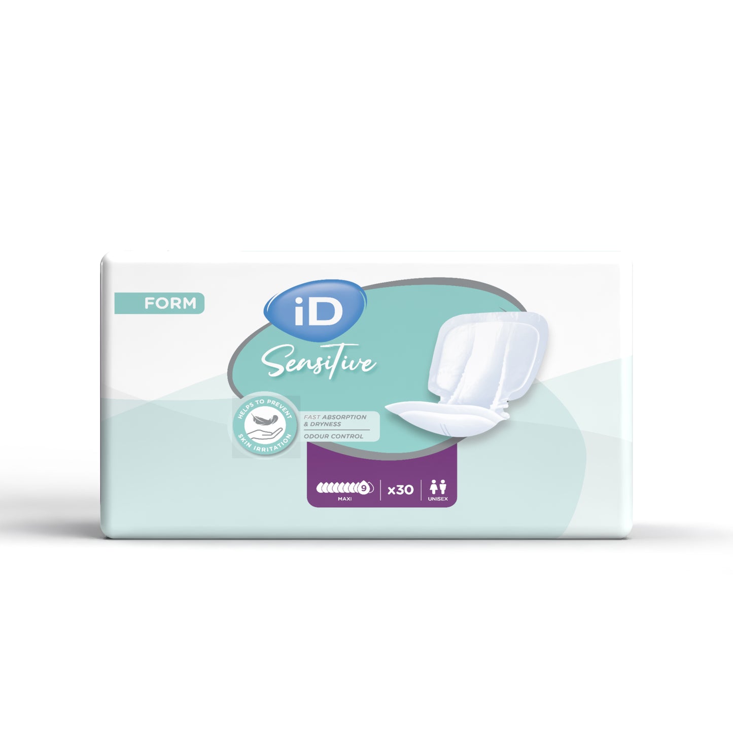 Ontex - Protection urinaire anatomique iD Sensitive Form Maxi - Sachet de 30 pièces
