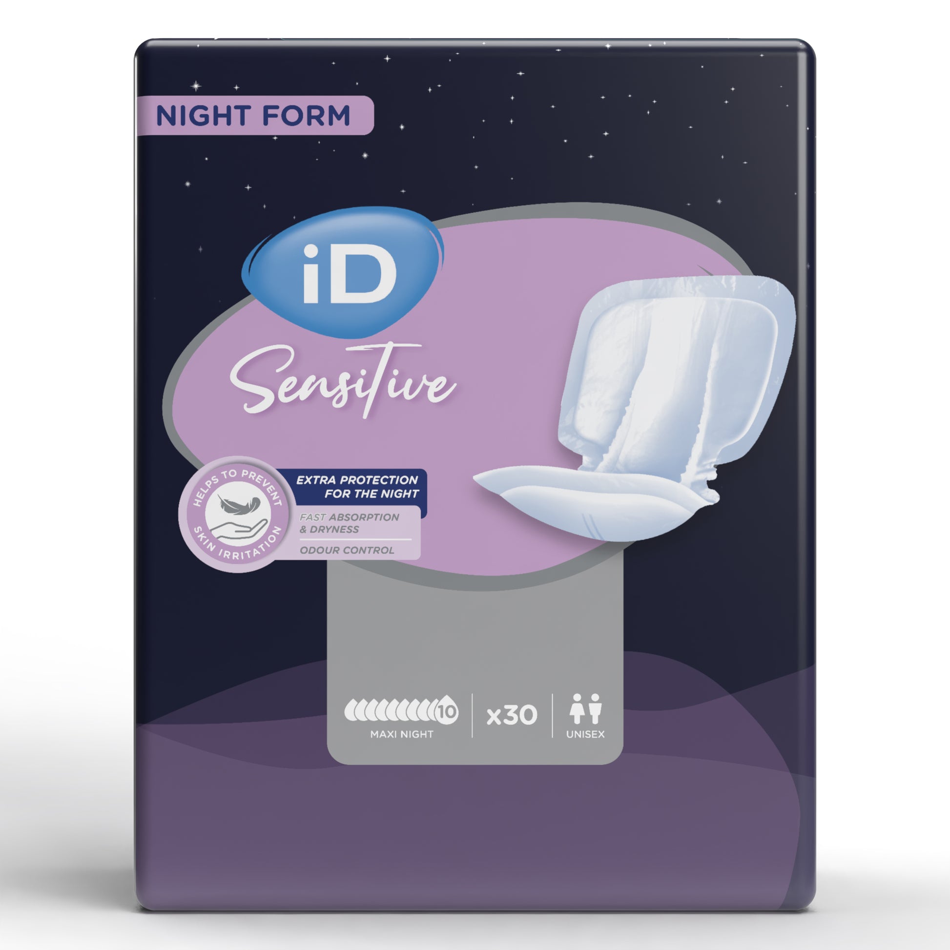 Ontex - Protection urinaire anatomique iD Sensitive Form Maxi Night - Sachet de 30 pièces - visuel 2