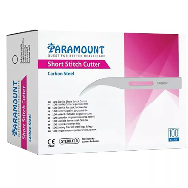 Paramount - Lame coupe-fils en Acier au carbone Stérile Taille SSC -  Boite de 100 pièces