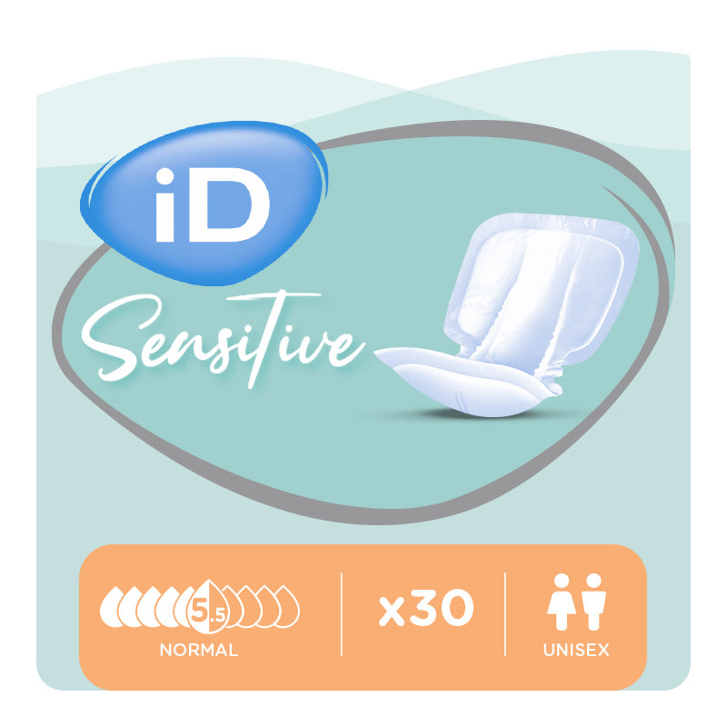 Ontex - Protection urinaire anatomique iD Sensitive Form Normal - Sachet de 30 pièces