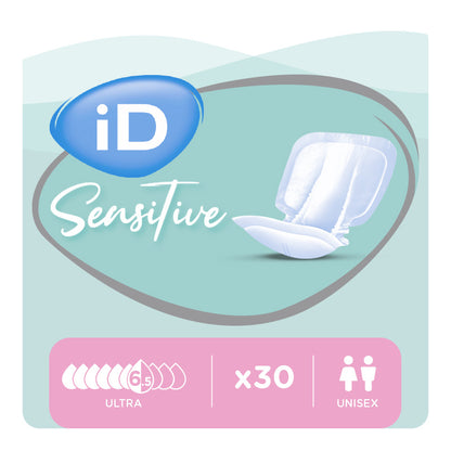 Ontex - Protection urinaire anatomique iD Sensitive Form Ultra - Sachet de 30 pièces