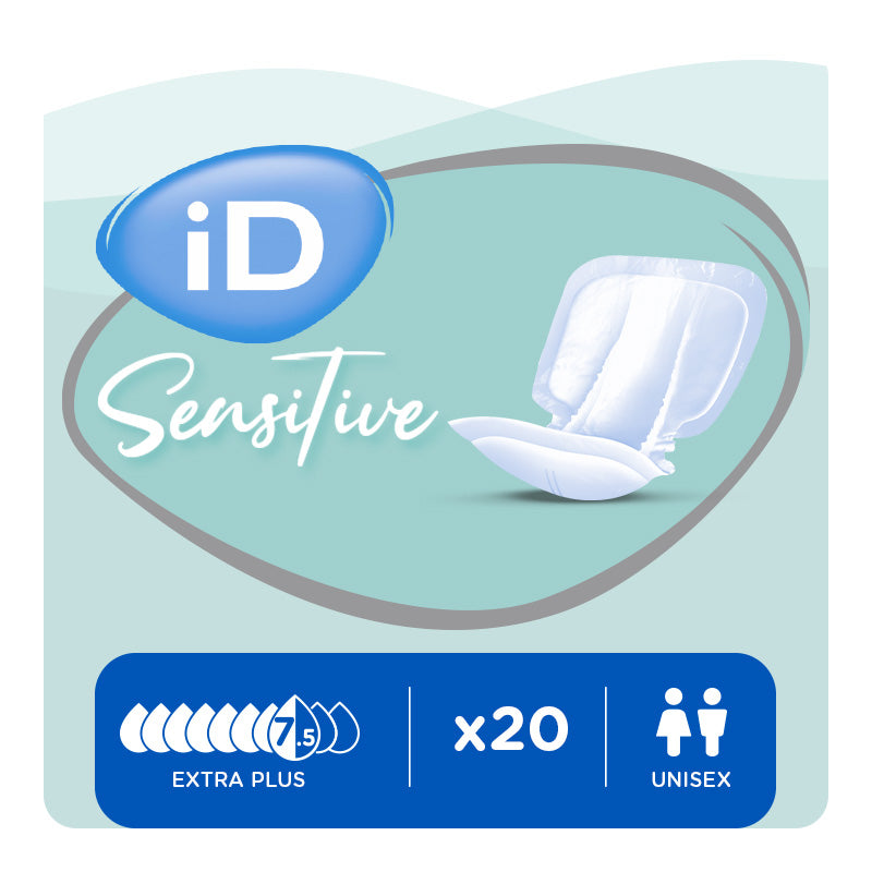 Ontex - Protection urinaire anatomique iD Sensitive Form Extra Plus - Sachet de 20 pièces